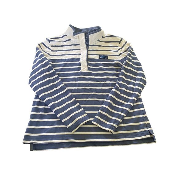 L.L. Bean Tops - L.L. Bean Striped Cotton Rugby Henley Size M Petite